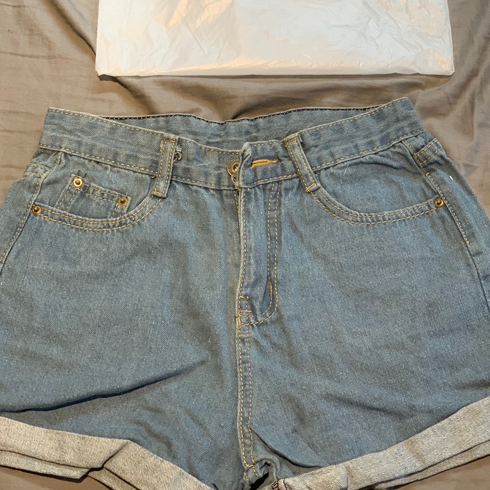 Light blue cuff jean shorts- brand new